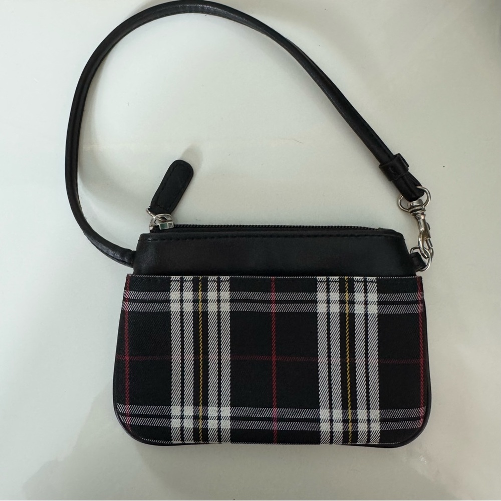Villager by Liz Claiborne Checkered Wristlet Black Red White Checkered